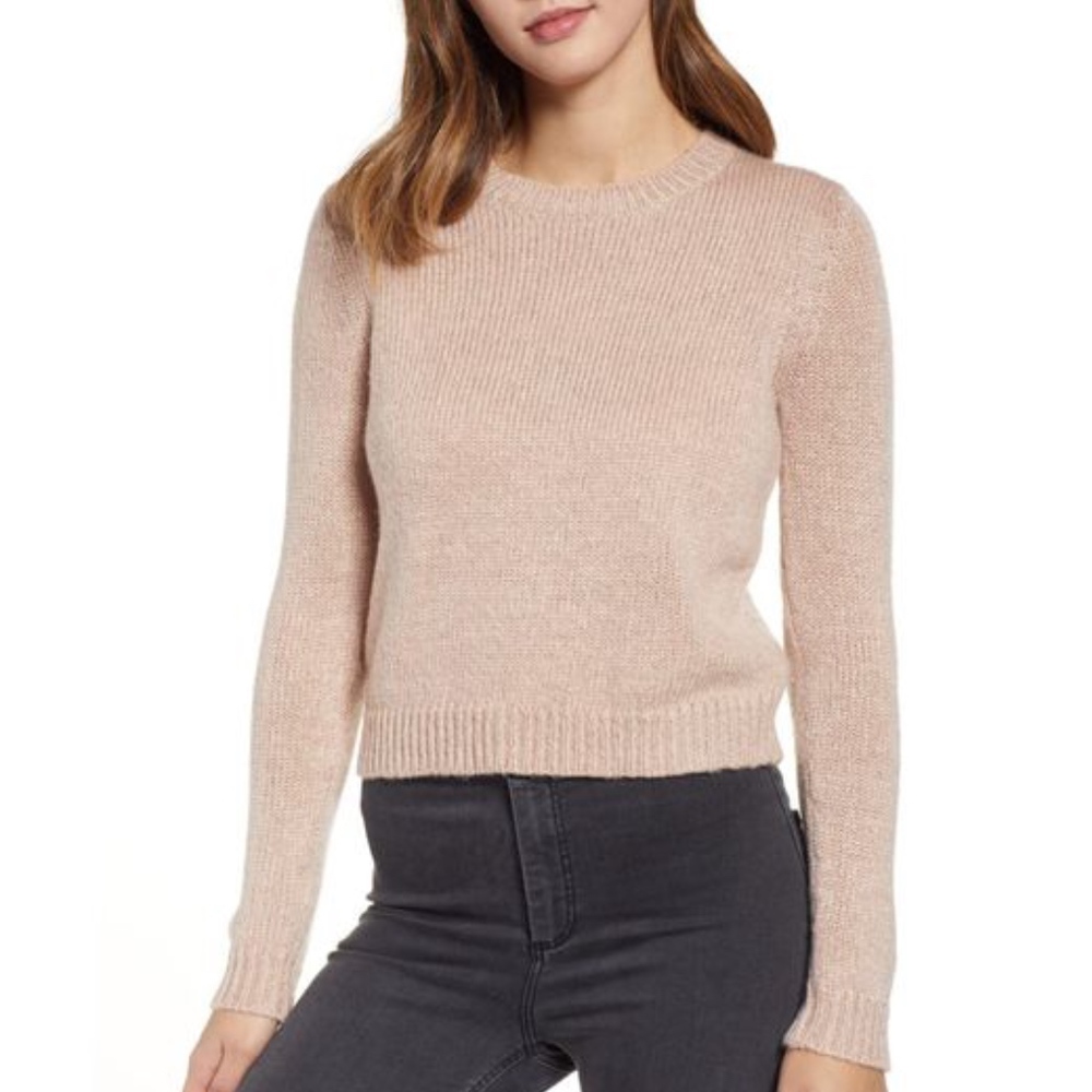 NWT Leith Metallic Pink Sweater